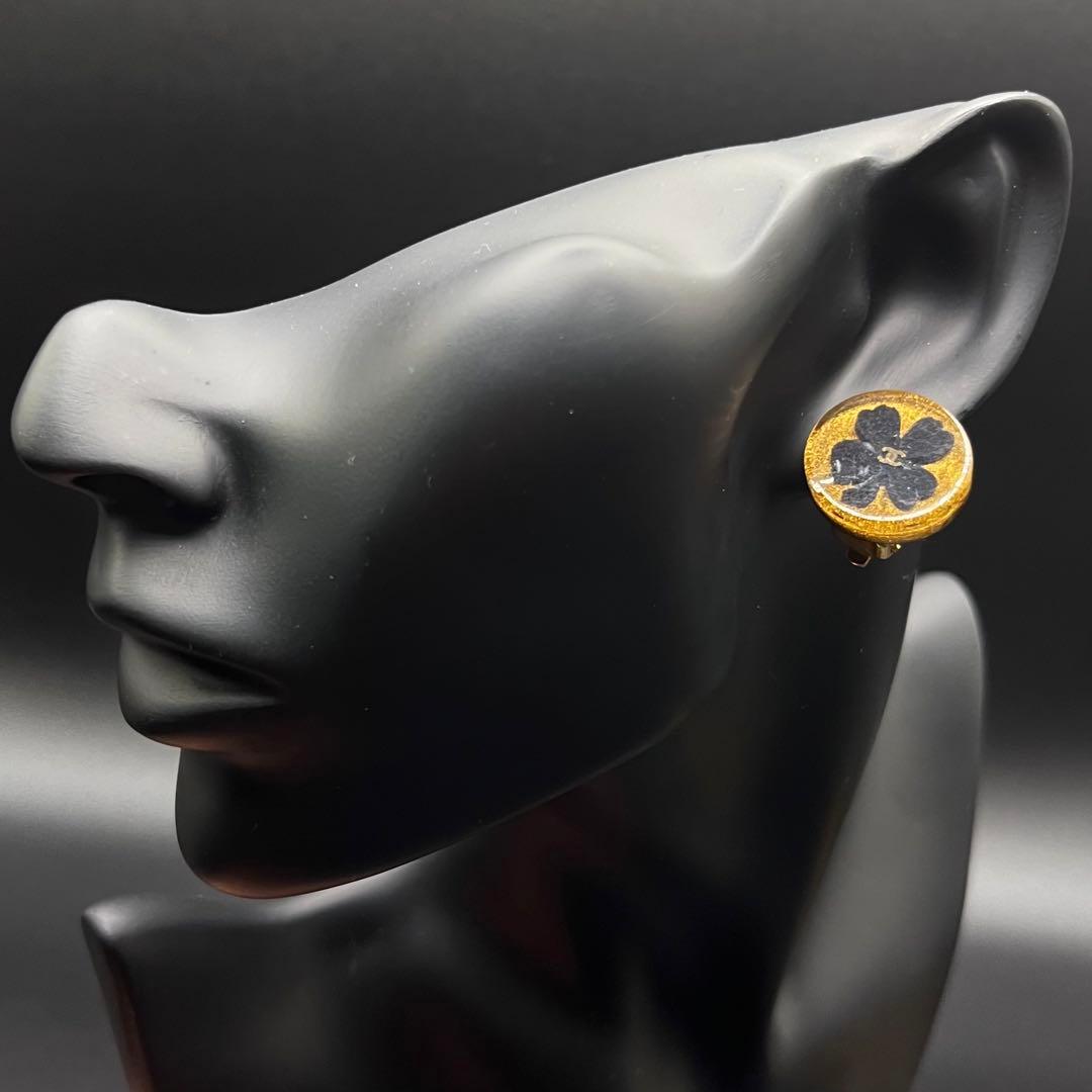 超希少 シャネル イヤリング クローバー ココマーク レジン ヴィンテージ