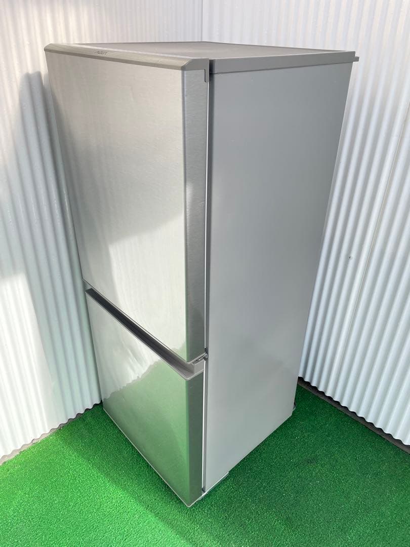 933アクア おしゃれシルバー 2ドア冷蔵庫 126L 右開き 一人暮らし 単身