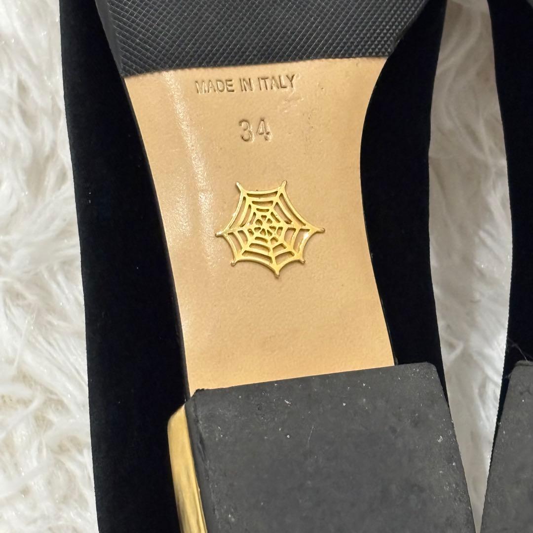 [極美品] シャルロットオリンピア　ベロア　猫モチーフ　刺繍　フラットシューズ