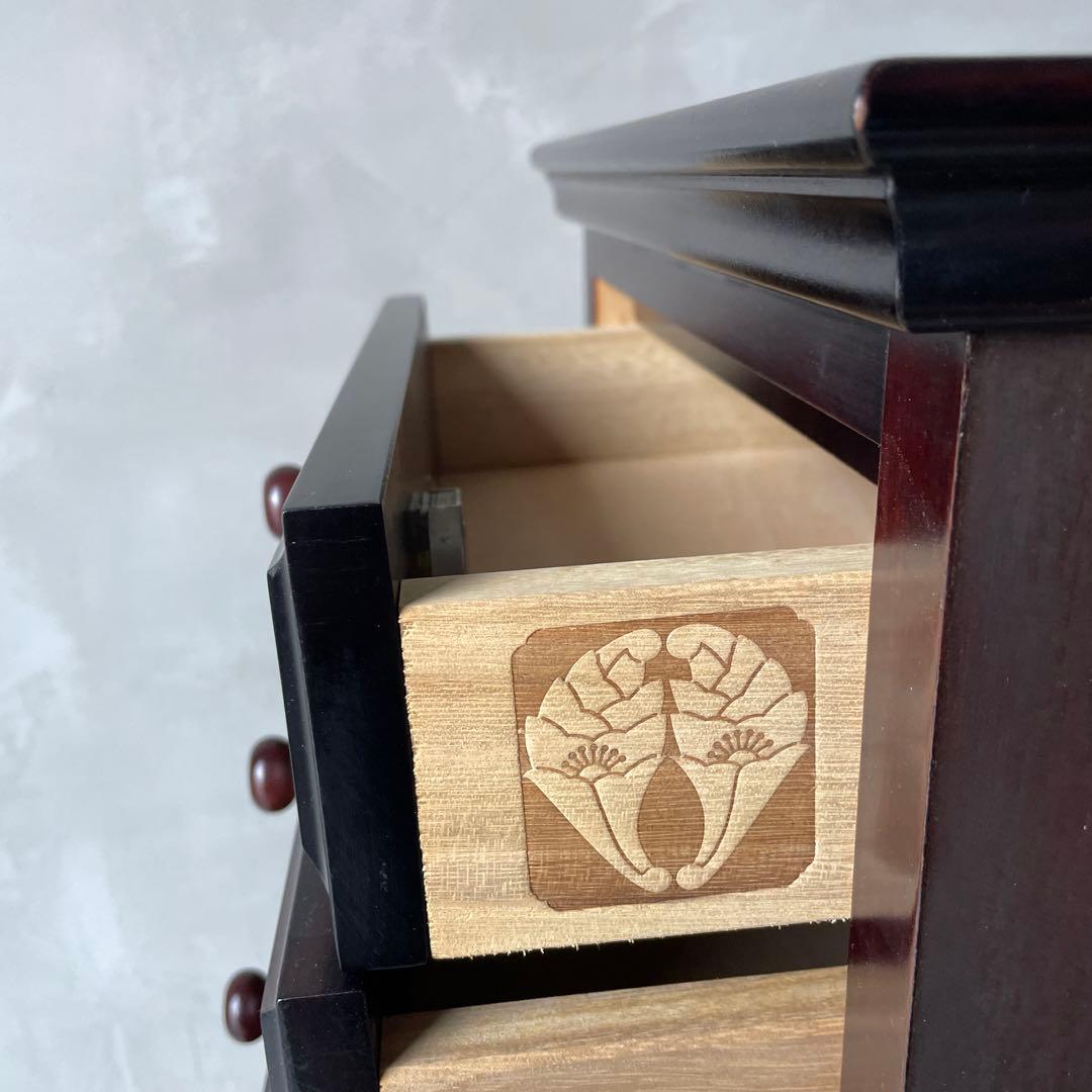 桜材 葉隠 民芸家具 木製 6段抽斗 小箪笥 ナイトテーブル サイドボード