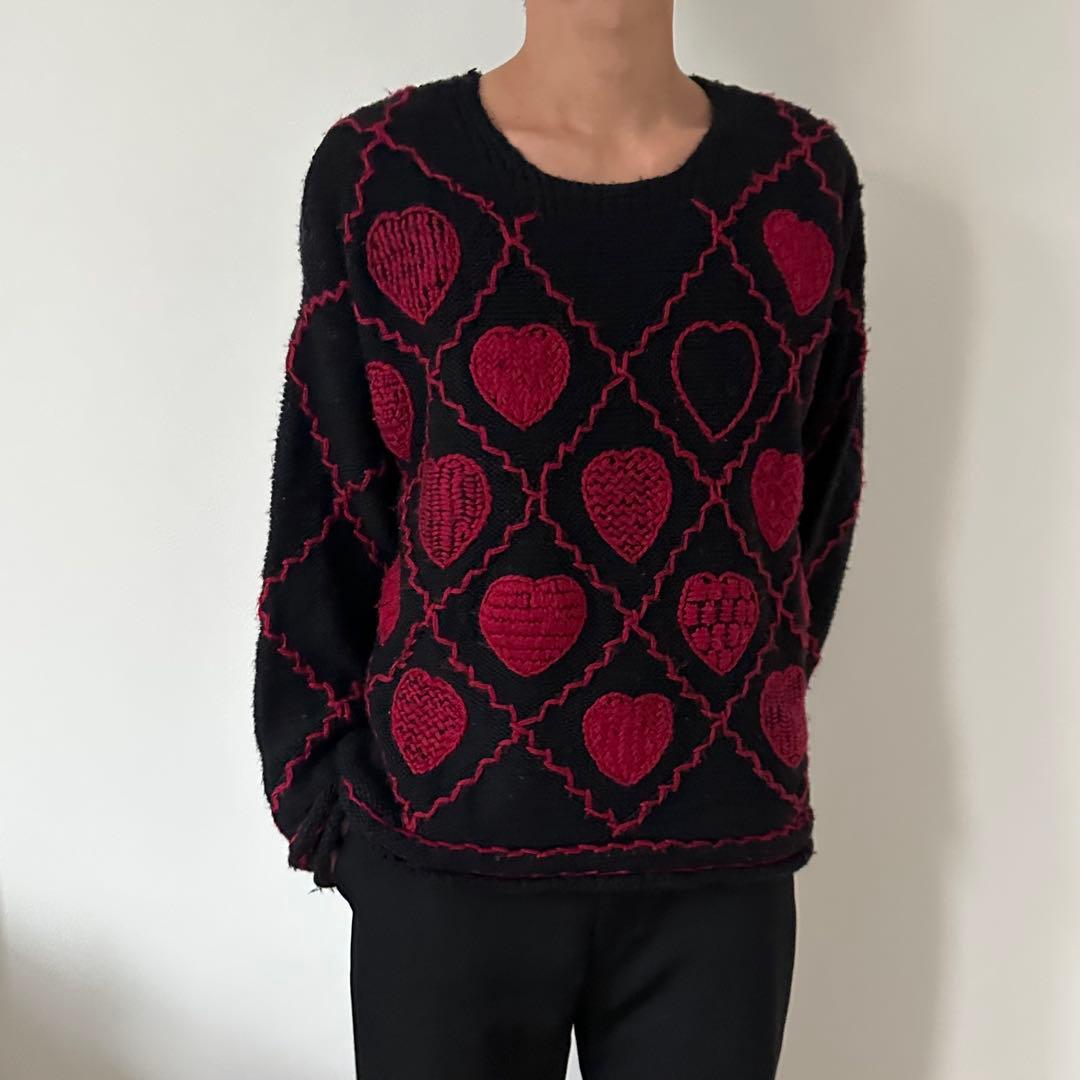 【80s】 INSCRIPTION ウールニット ''珍デザイン''