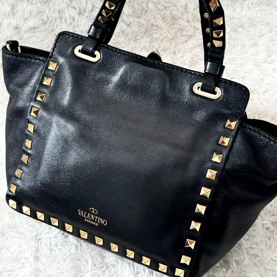 ヴァレンティノ ショルダーバッグ2way ロックスタッズ ブラック ハンドバッグ