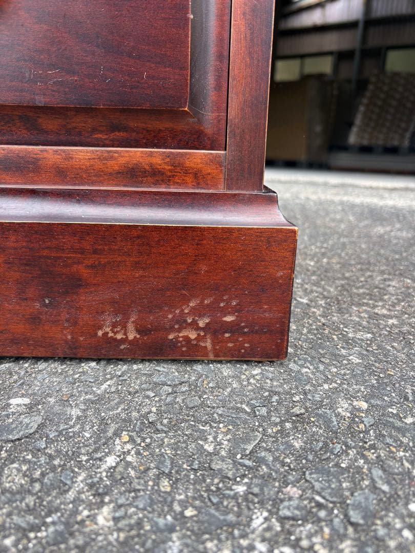 木製文机 ダークブラウン 4引き出し