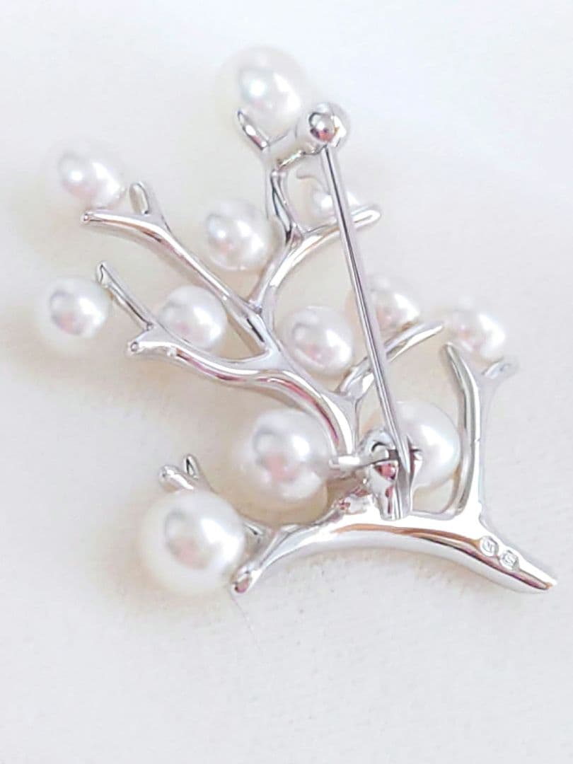 MIKIMOTO 幸福の木ブローチ　SILVER　アコヤ真珠付き