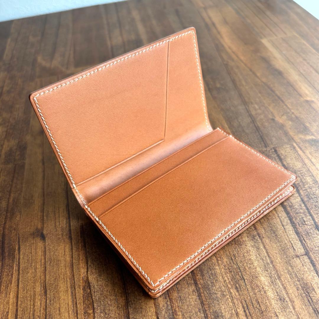 大容量名刺入れ　コードバン　ナチュラル　レーデルオガワ