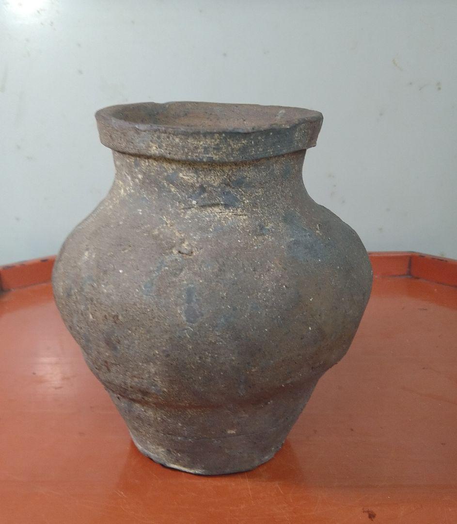 古越前加賀一筋蹲る壺 鎌倉時代 R132