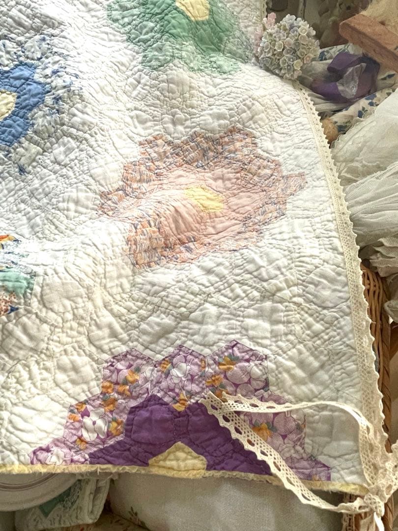 アンティークキルトマルチカバー♡ハンドメイド·͜· ♡