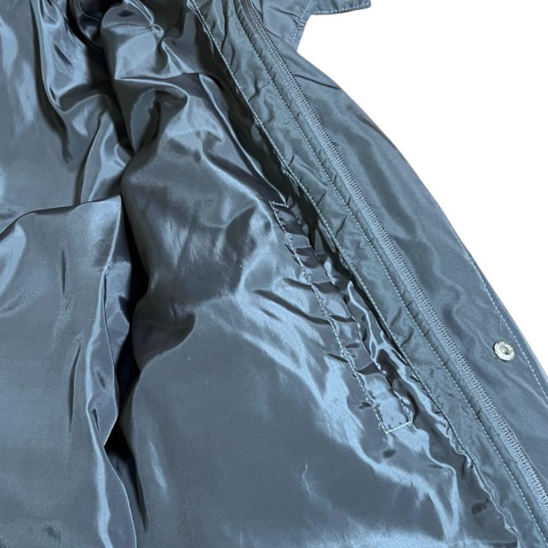 【美品】ミズノ　ロングダウンコート　ベンチコート　肉厚　フーディ　グレー　M