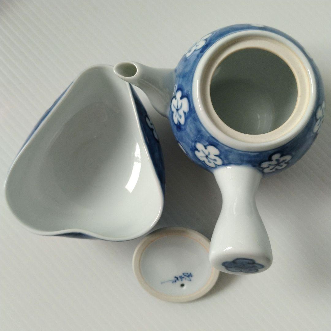 有田焼 古伊万里 染付 古染風梅紋 濃梅 茶器揃 茶器 急須 湯冷まし 湯呑み