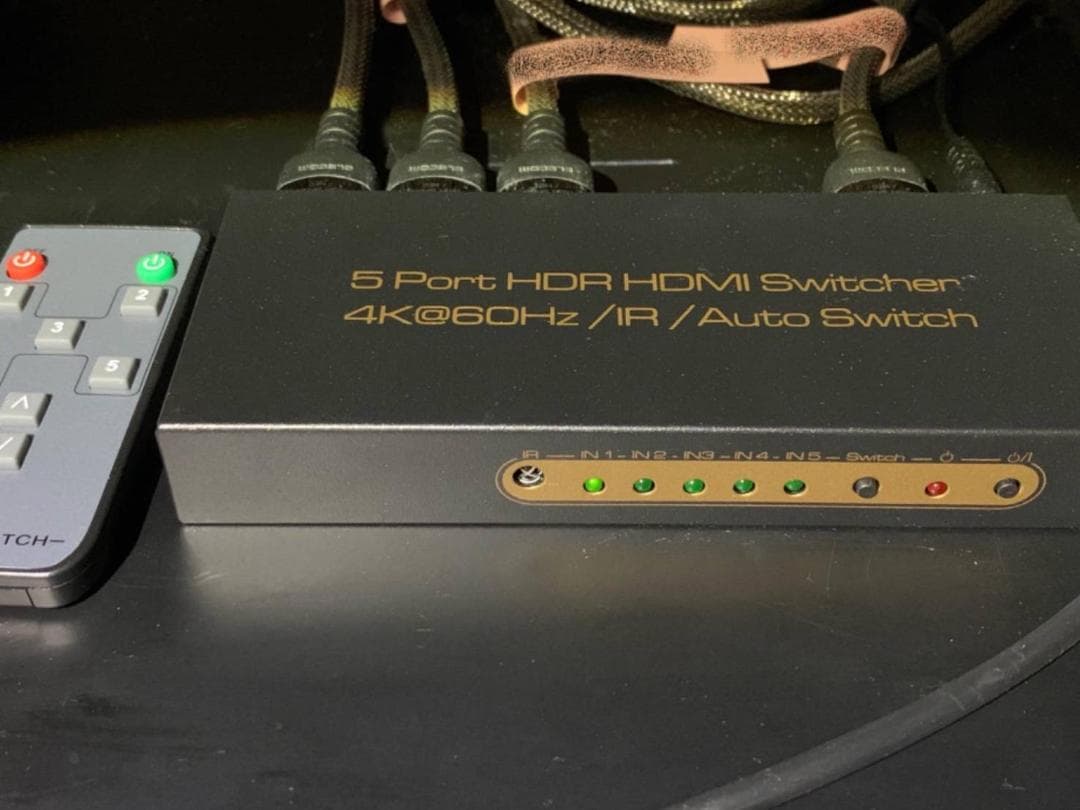 5ポート HDMIスイッチ 1ポート出力 リモコン付き
