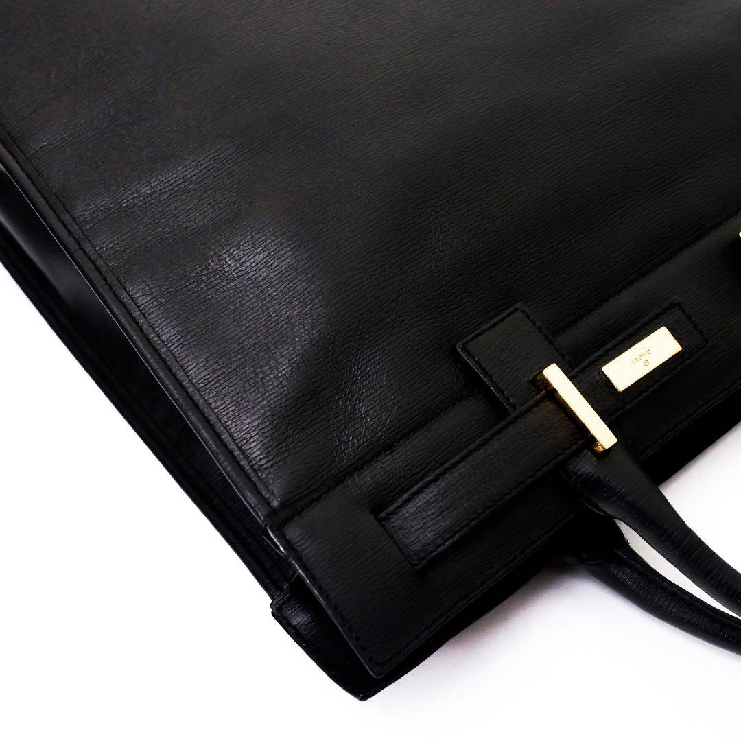超美品　GUCCI グッチ　レザー　トートバッグ　バッグ　ビジネス　黒　袋付
