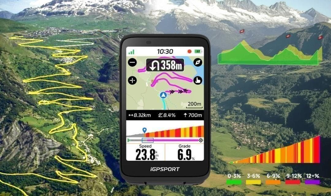 ①iGPSPORT BiNavi【ブラック】（日本語対応）ナビゲーションサイコン