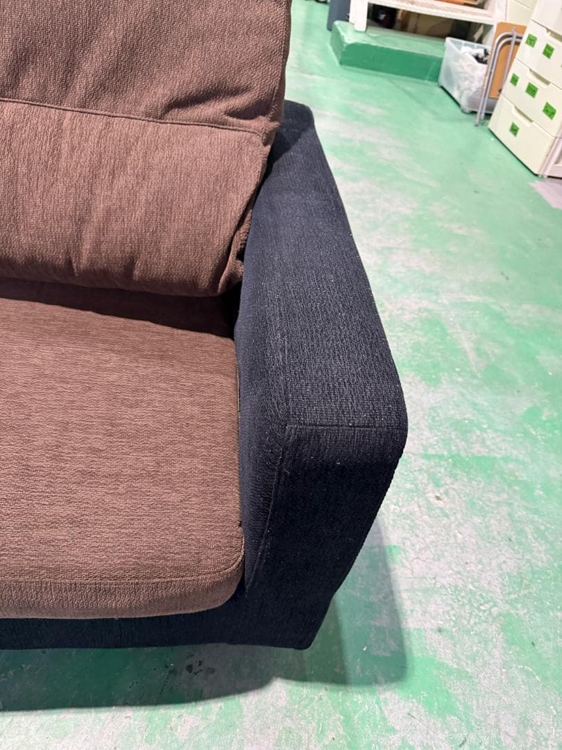 ブラウン ブラック 3人掛けソファ 241