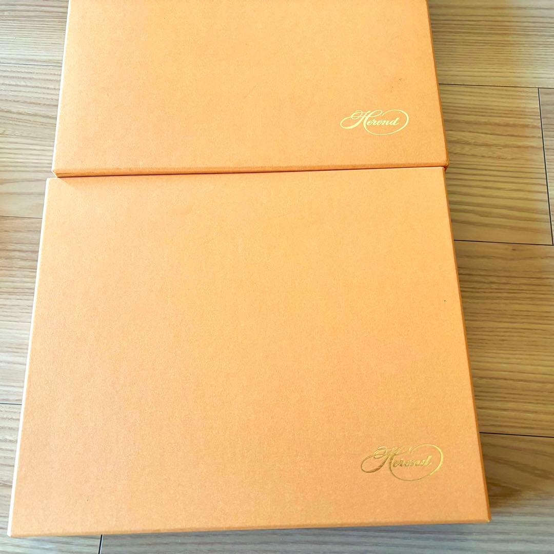 ヘレンド アポニー グリーン オーバルプレート 2枚(大皿 楕円形 ）