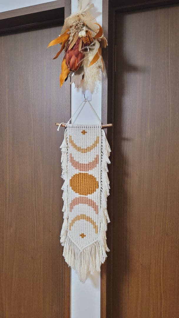 流木マクラメタペストリー☆月の満ち欠け