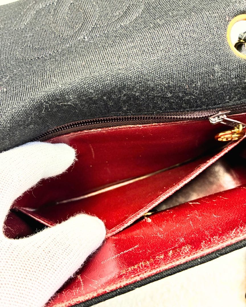 ヴィンテージCHANEL マトラッセ ミニ チェーンバッグ 黒 金具 フルセット