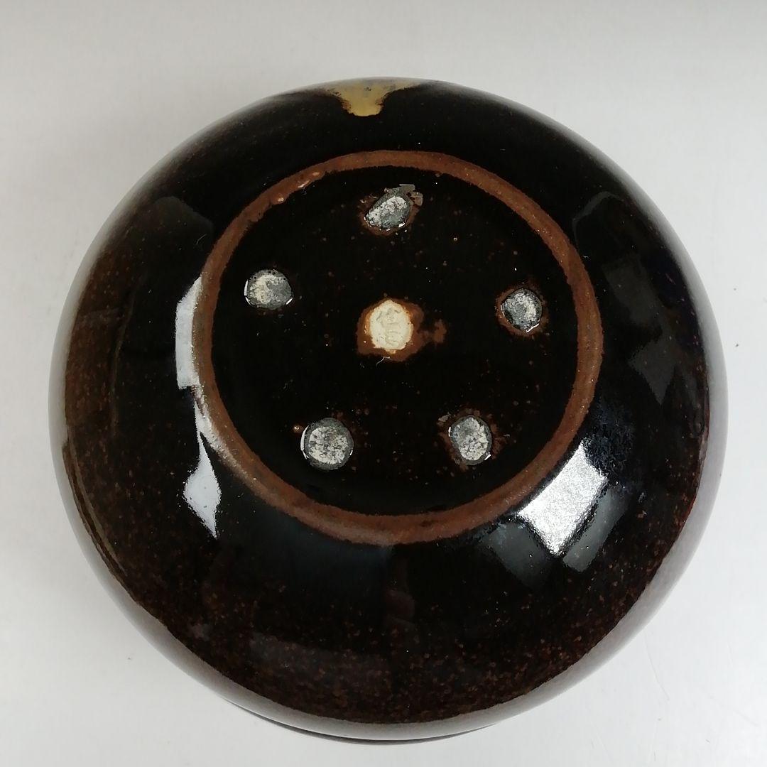 Ｗ１５６　建水　『膳所焼』『エフゴ　建水』『淡海ぜぜ陽炎園 造』　共箱　茶道具