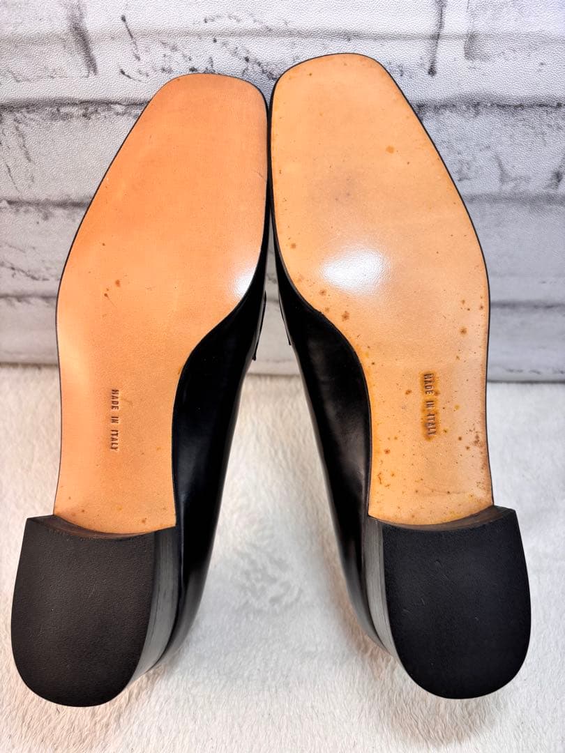 極美品✨サルヴァトーレフェラガモ ローファーガンチーニ　スクエア24.5cm黒