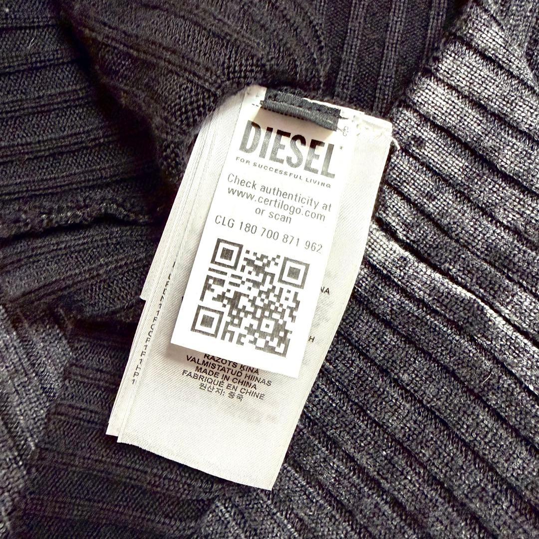 現行 RFID✨ディーゼル ニット ナイロン切替 クルーネック ウォッシュ加工