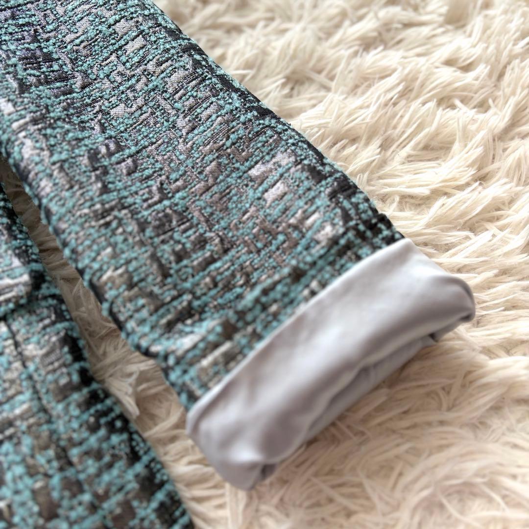 【極美品✨】アルマーニコレツォーニ ジャガードジャケット フォーマル42シルバー