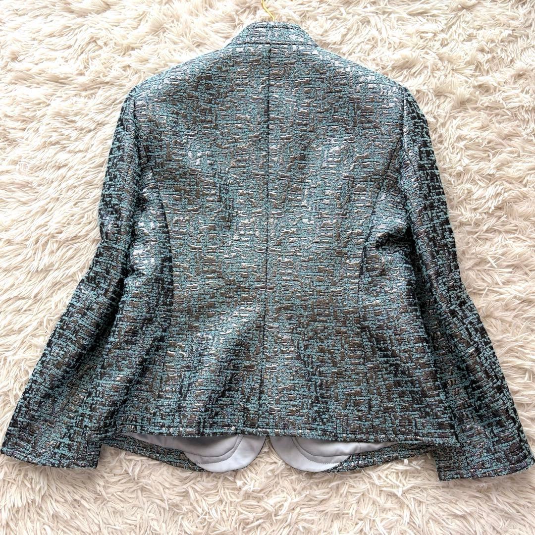 【極美品✨】アルマーニコレツォーニ ジャガードジャケット フォーマル42シルバー