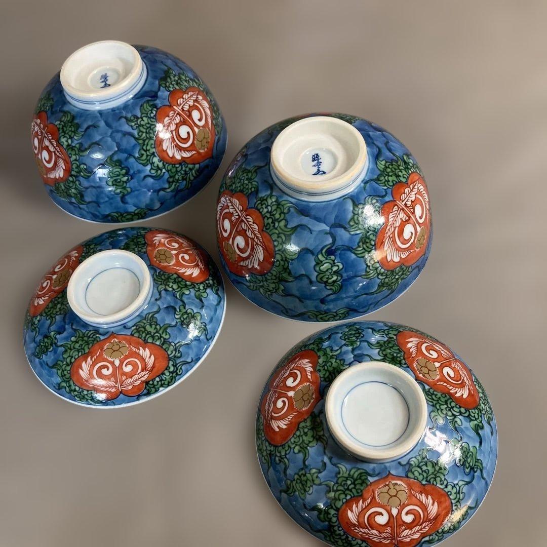 【ルーミエさん専用】古伊万里の伝統　舘林源右衛門作　古伊万里木瓜割文　蓋碗五客