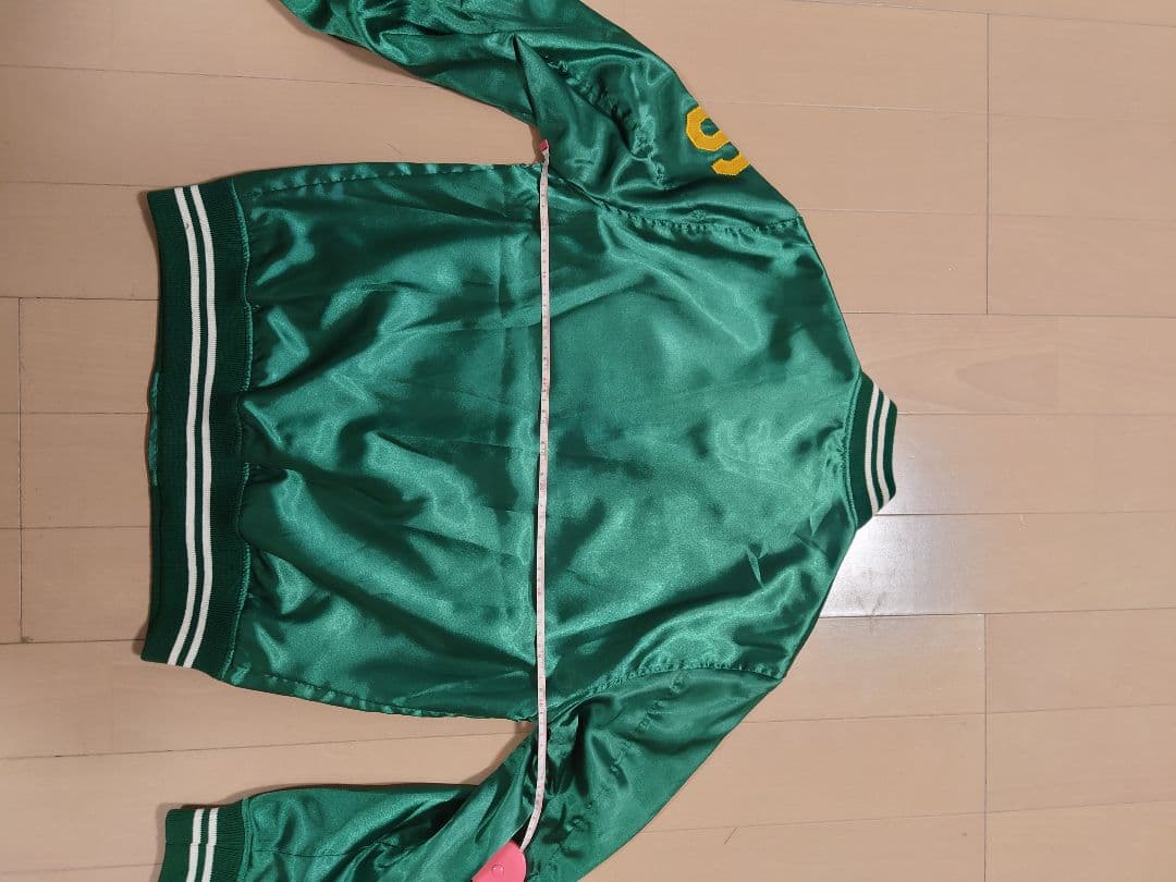 値下げ　WHITES VILLE　スタジャン　ナイロン　グリーン　38 新品　M