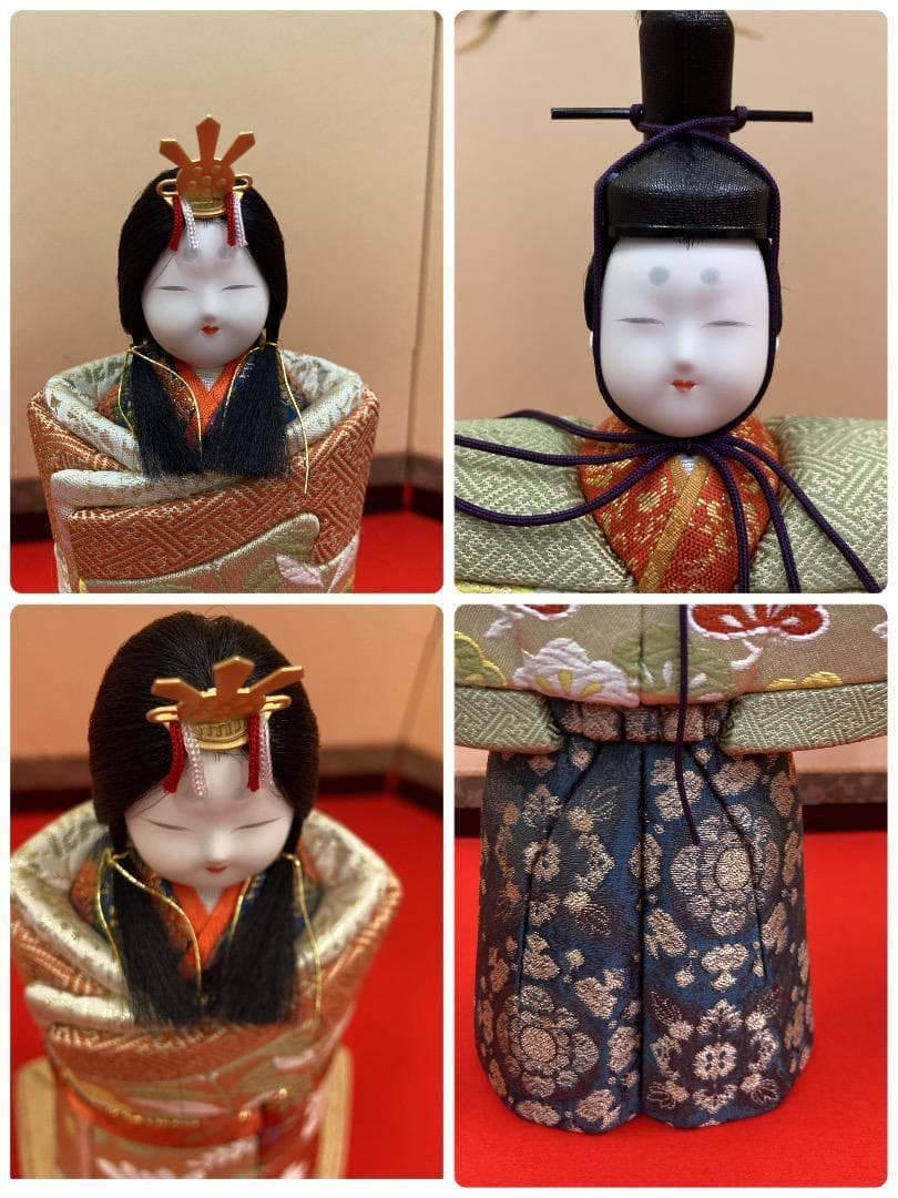 KM8 E18 美品！一秀作　木目込み立ち雛　ステキな衣装の雛人形　木目込み人形
