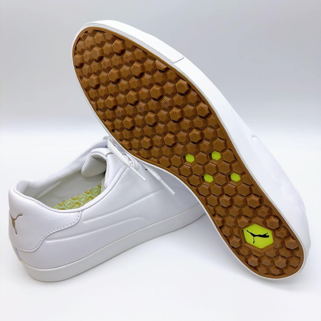 プーマ ゴルフシューズ 白 29cm 新品 防水レザー スパイクレス本革PUMA