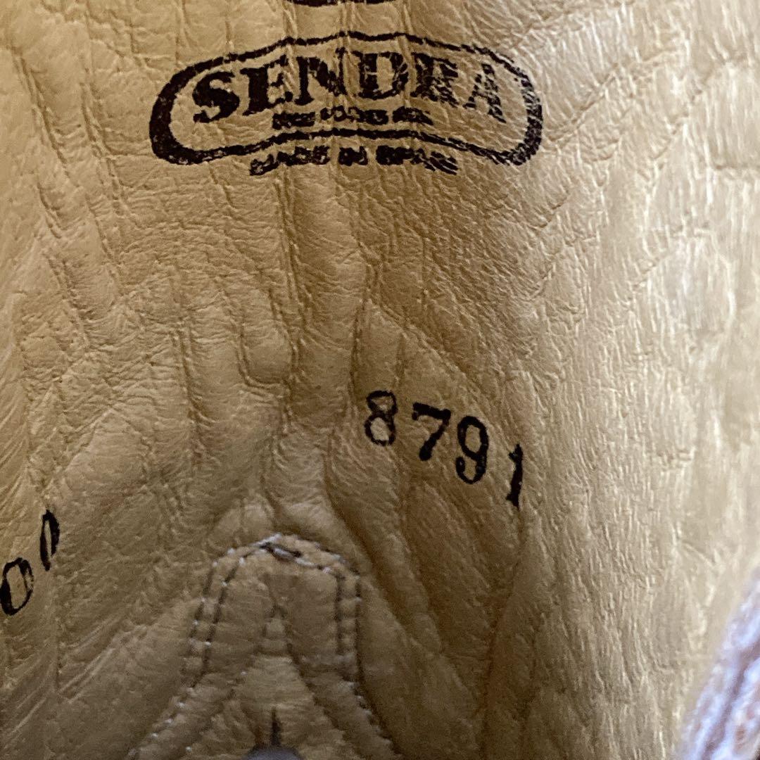 極美品 SENDORA ウエスタンブーツ 本革 刺繍 ブラウン 37 タグ付き