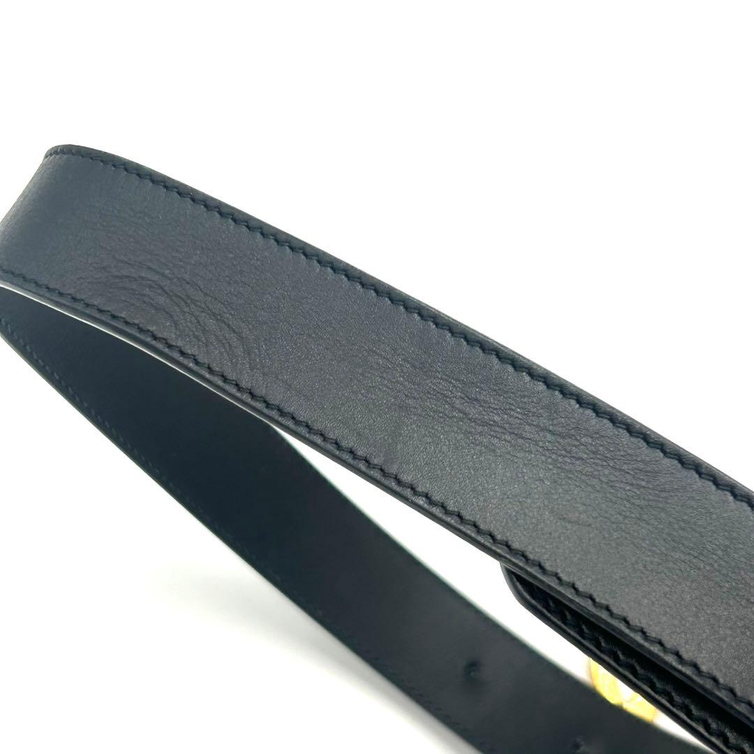 GUCCI グッチ ベルト GGマーモント レザー ブラック ゴールド