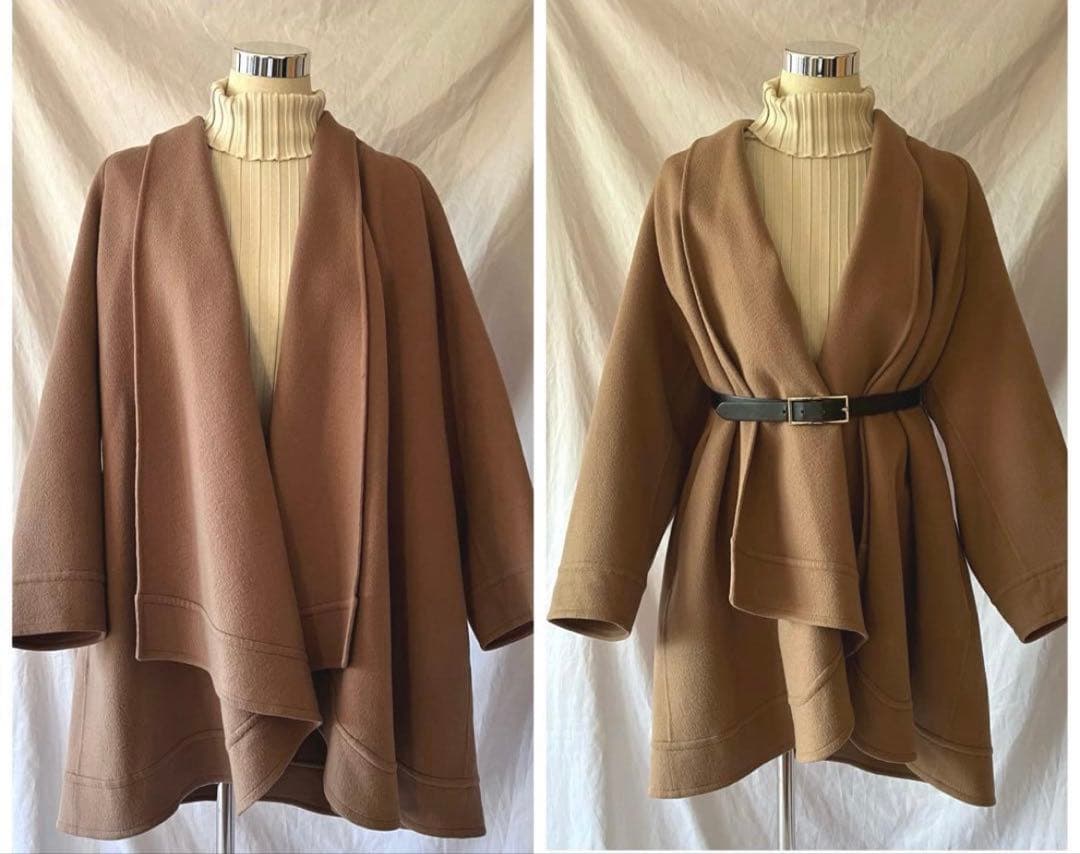 ひさこカシミヤ　ショールカラーコート