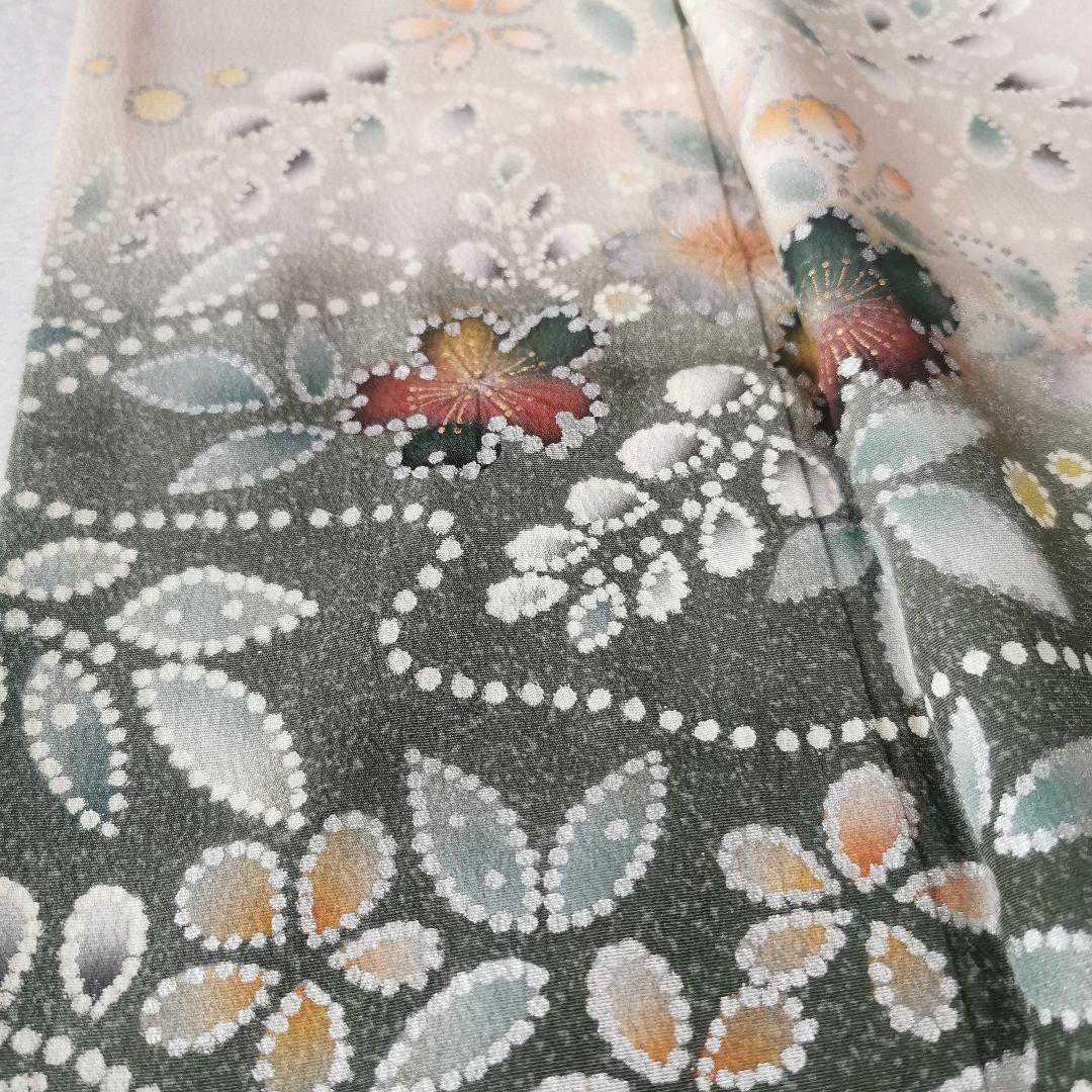 暈し金彩　ニュアンスカラーの辻が花　正絹袷訪問着