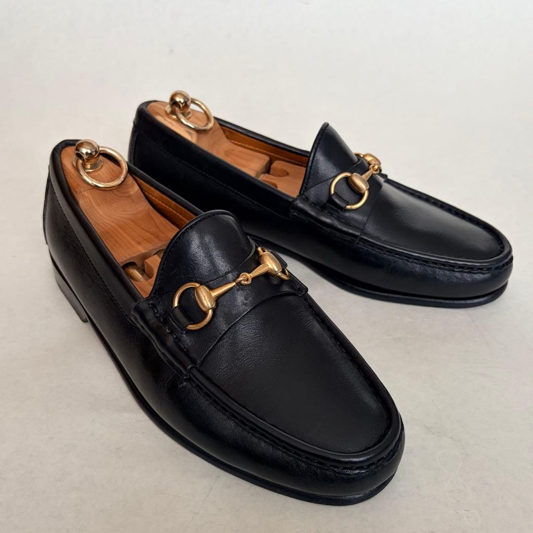 GUCCIグッチ ホースビットローファー 39.5 本革 ブラック