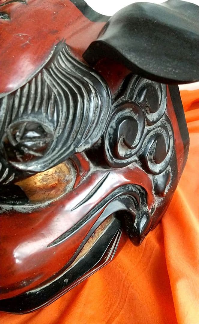 工芸品　木製　獅子頭 獅子舞　雄獅子