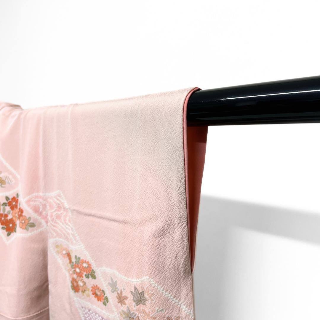 付け下げ　絞り　金彩　松竹梅　菊　桜　牡丹　芝草　着物　122b d ms