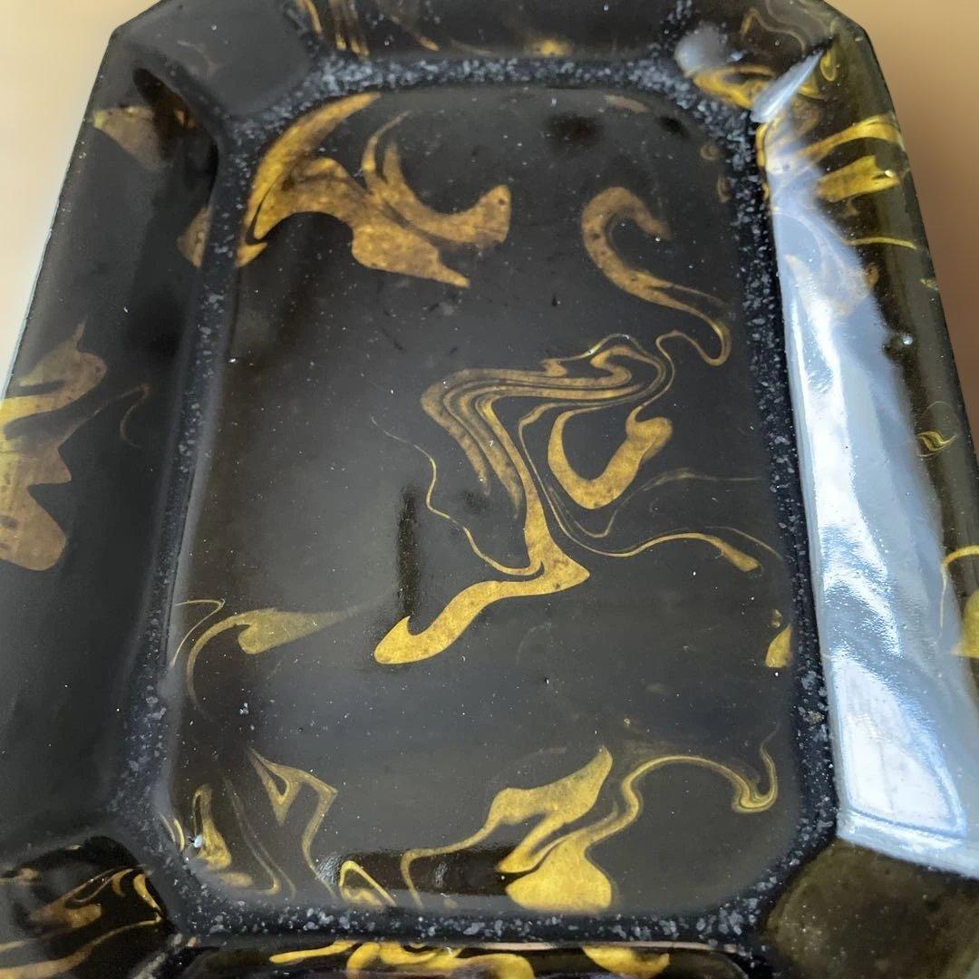 松原竜馬　すみ切り皿　スリップウェア　器