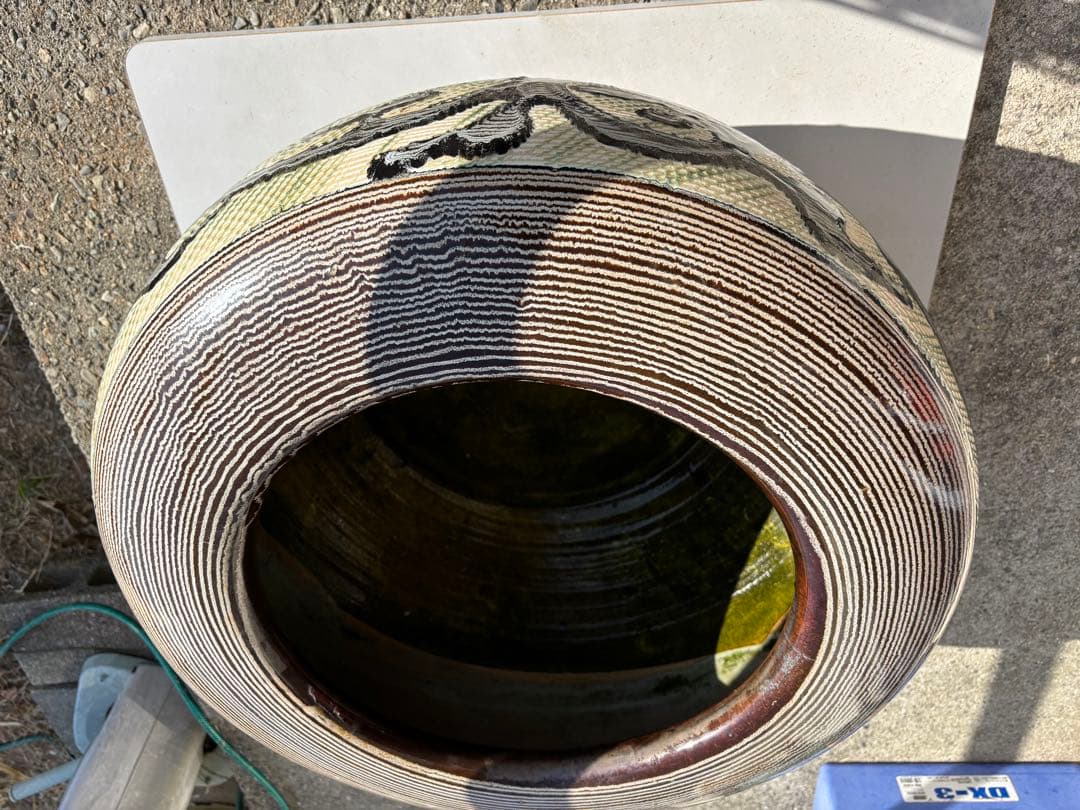 専用出品です。 大型火鉢　装飾的な模様の 陶器　昭和初期　昭和レトロ