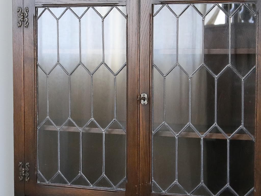 英国アンティークJC社製キャビネット/ディスプレイ棚/本棚/飾り棚(92-19)