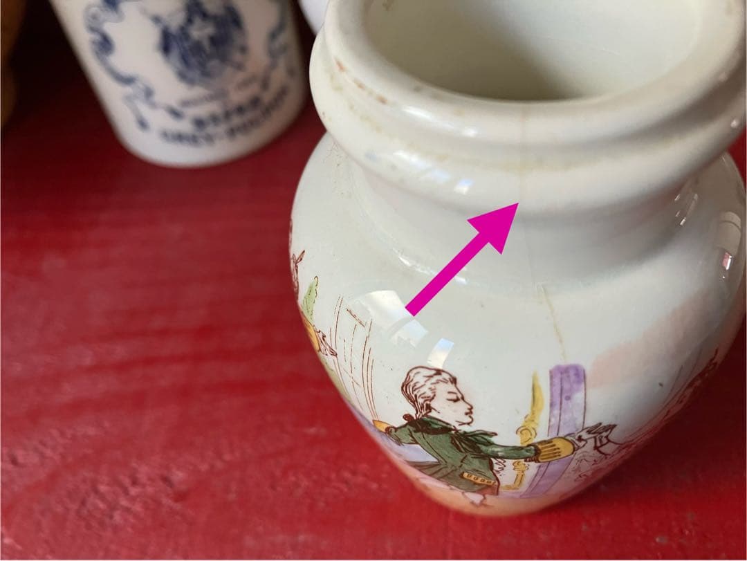 【レア美品】古窯 リュネヴィル　フランスアンティーク 陶器製 マスタードポット