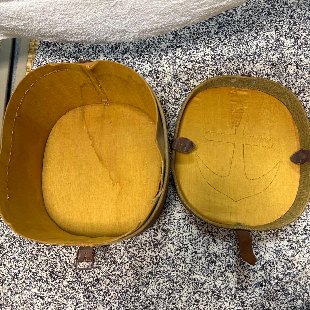 当時物　旧日本帝国海軍　制帽　帽子　軍帽　ネーム入り ミリタリー　箱付