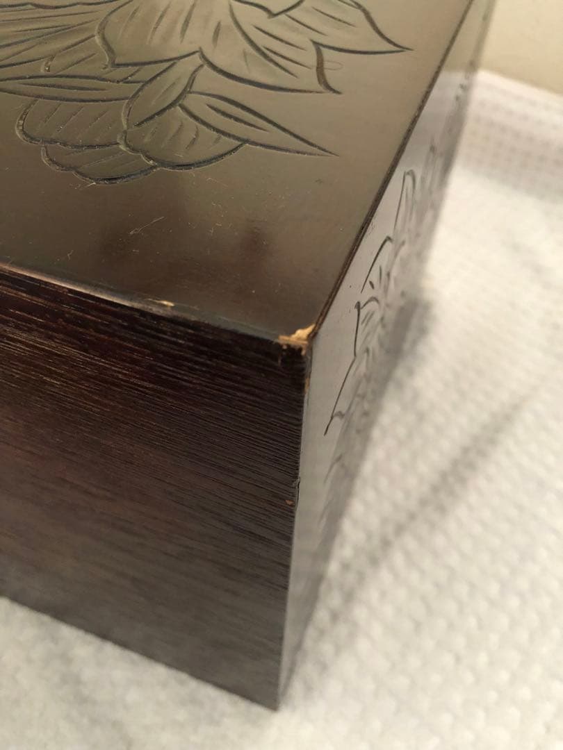 ￼日光彫 二段小引き出し