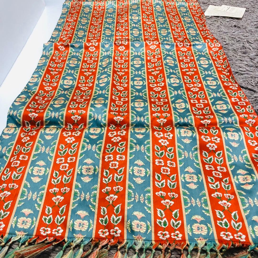 9 龍村　天平繍華文錦　54×130 テーブルセンター　織物　花柄