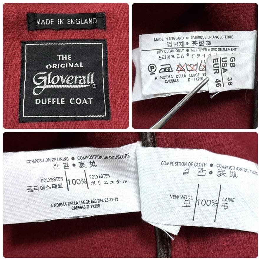 希少 グローバーオール ムーアブルック キングストン ダッフルコート 36 赤
