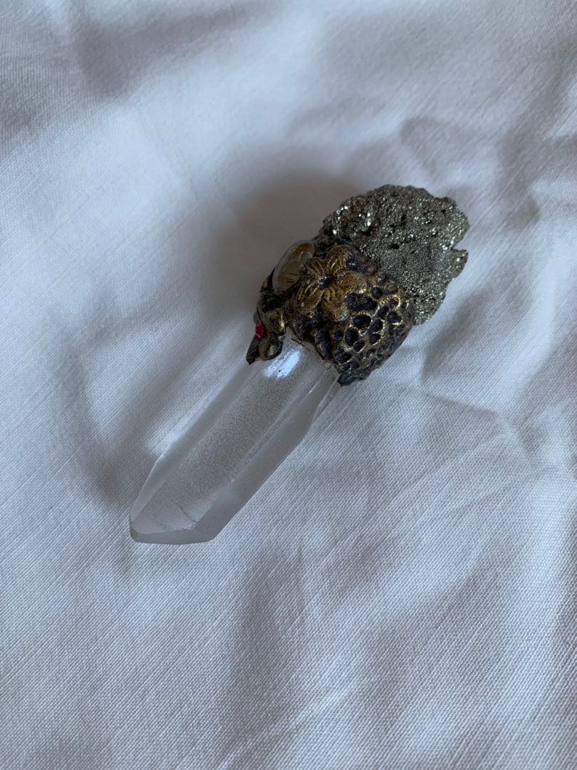【天然石】アバンダンスワンド（レムリアンシード、ルチルクォーツ、パイライト）