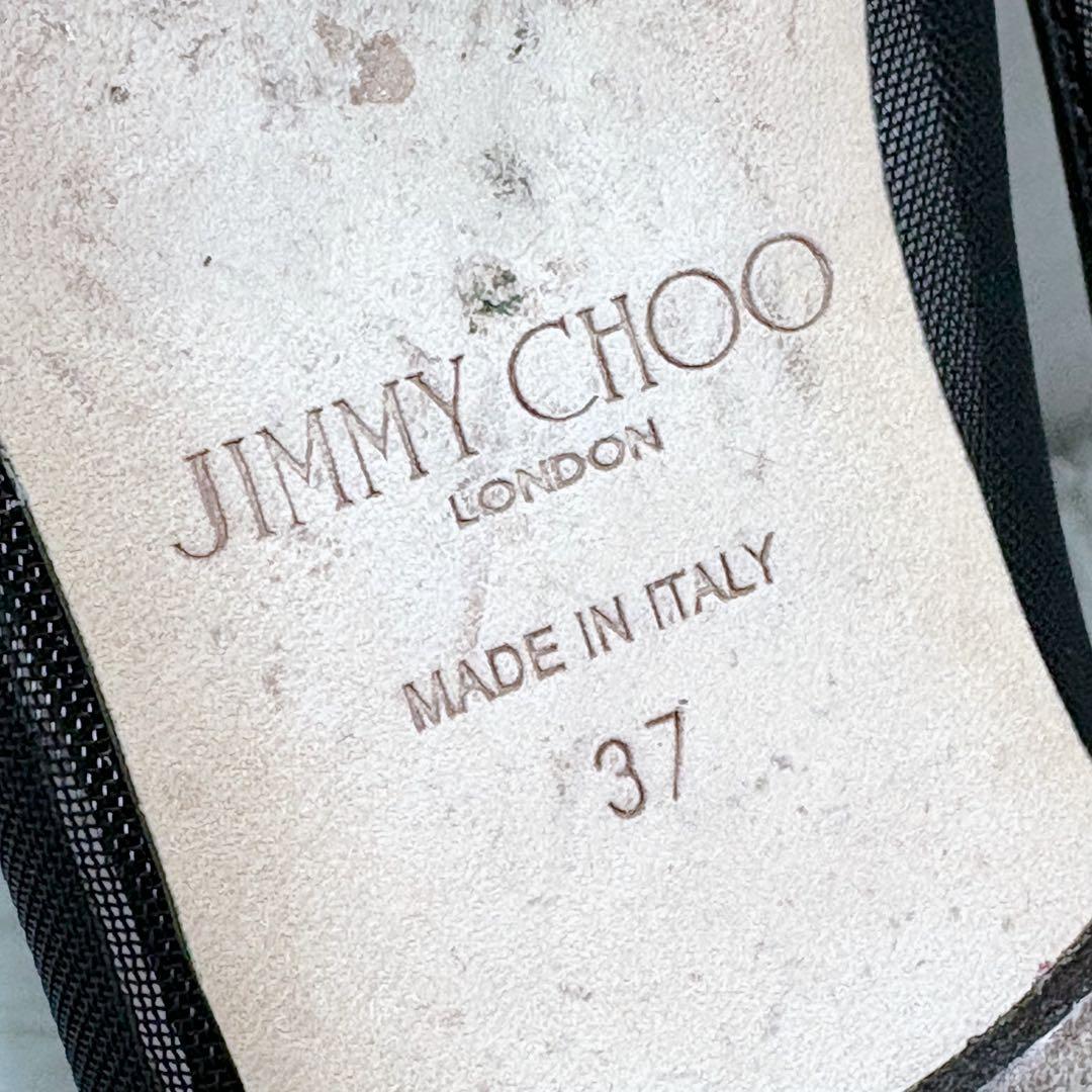 ✨外観美品✨Jimmy Choo ブラック フラットシューズ セレモニー リボン