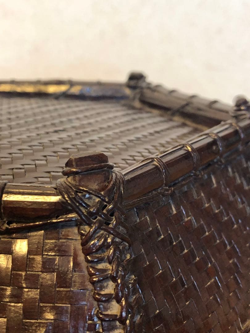 c-13 茶道具 透かし六角炭斗 炭籠 紙箱