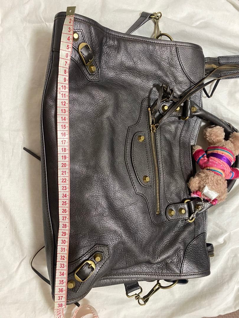 バレインシアガ　ダークグレー レザー ショルダーバッグ