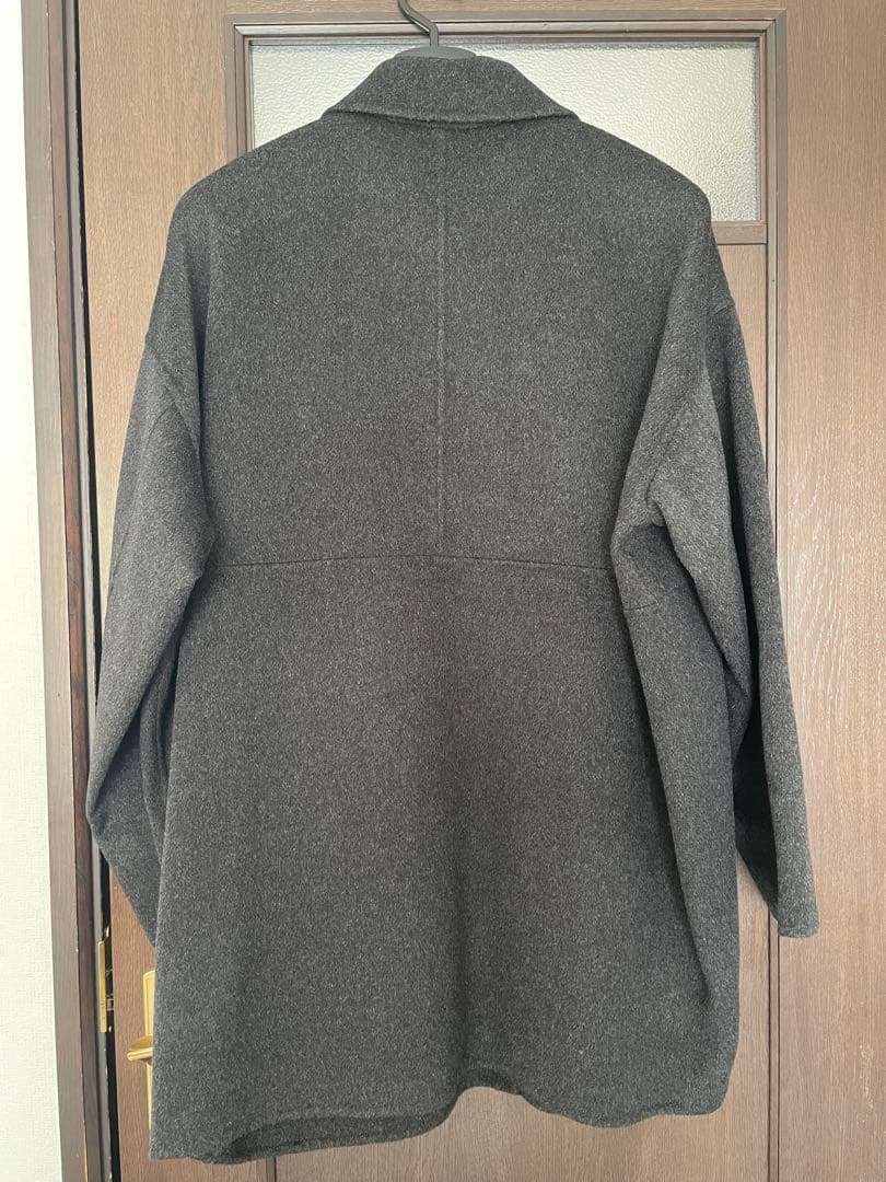 かぐれ●ウールステンカラーショートコート●チャコール