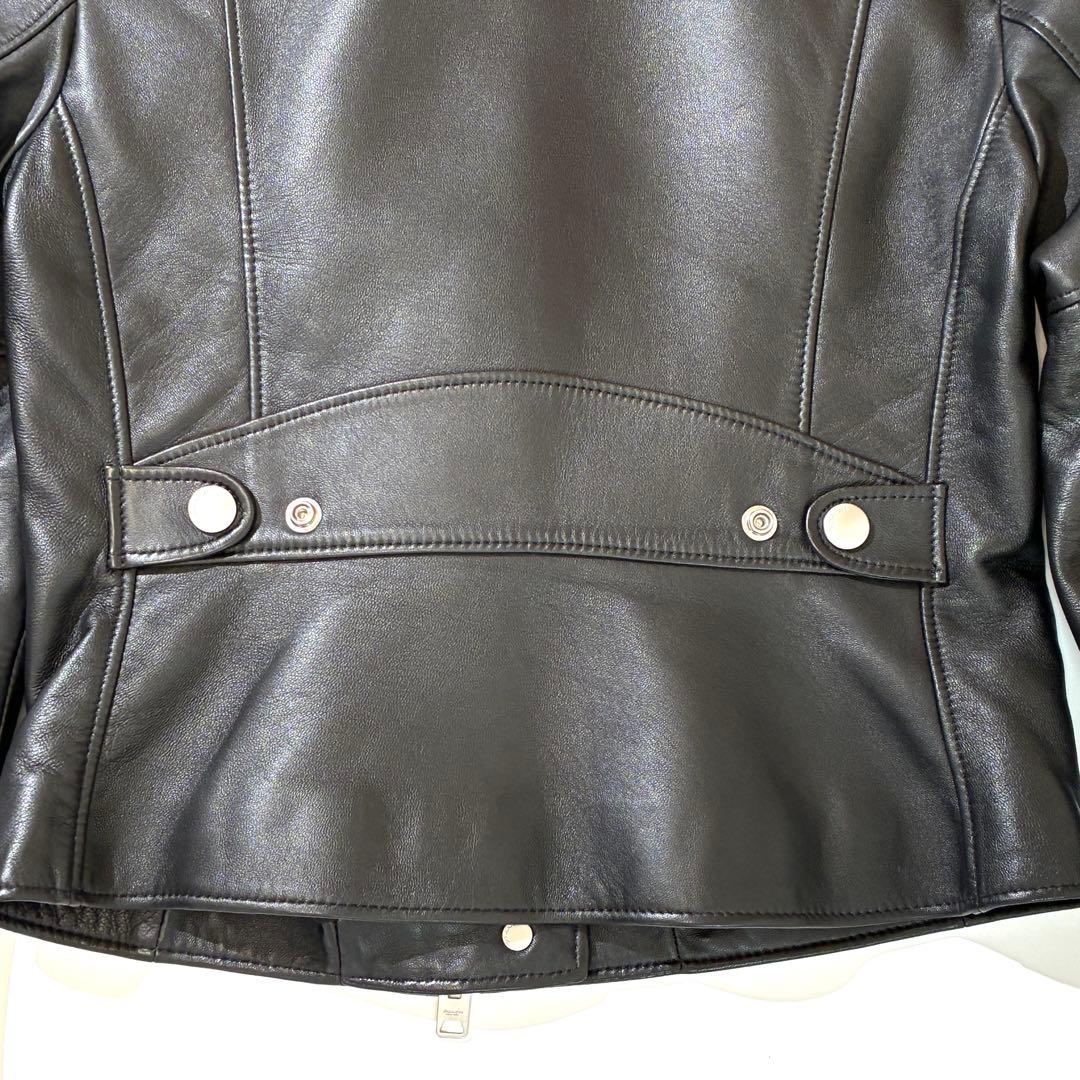 良品★ coach コーチ シングルライダースジャケット ラムレザー レディース